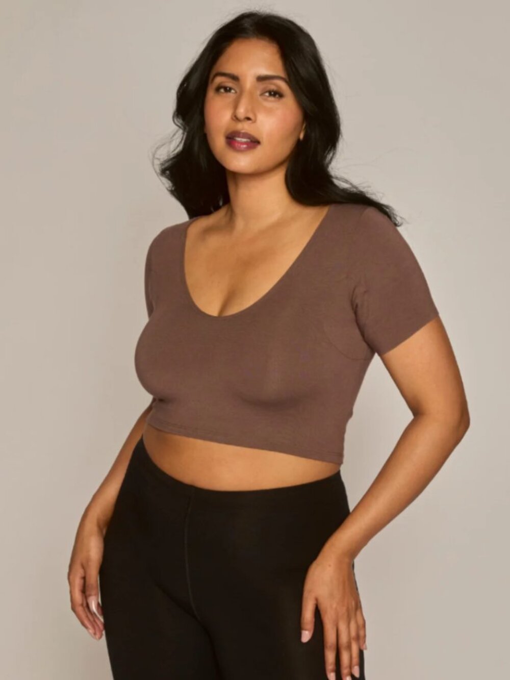 Numi Brown Tencel Stretch Sweatproof Crop Undershirt